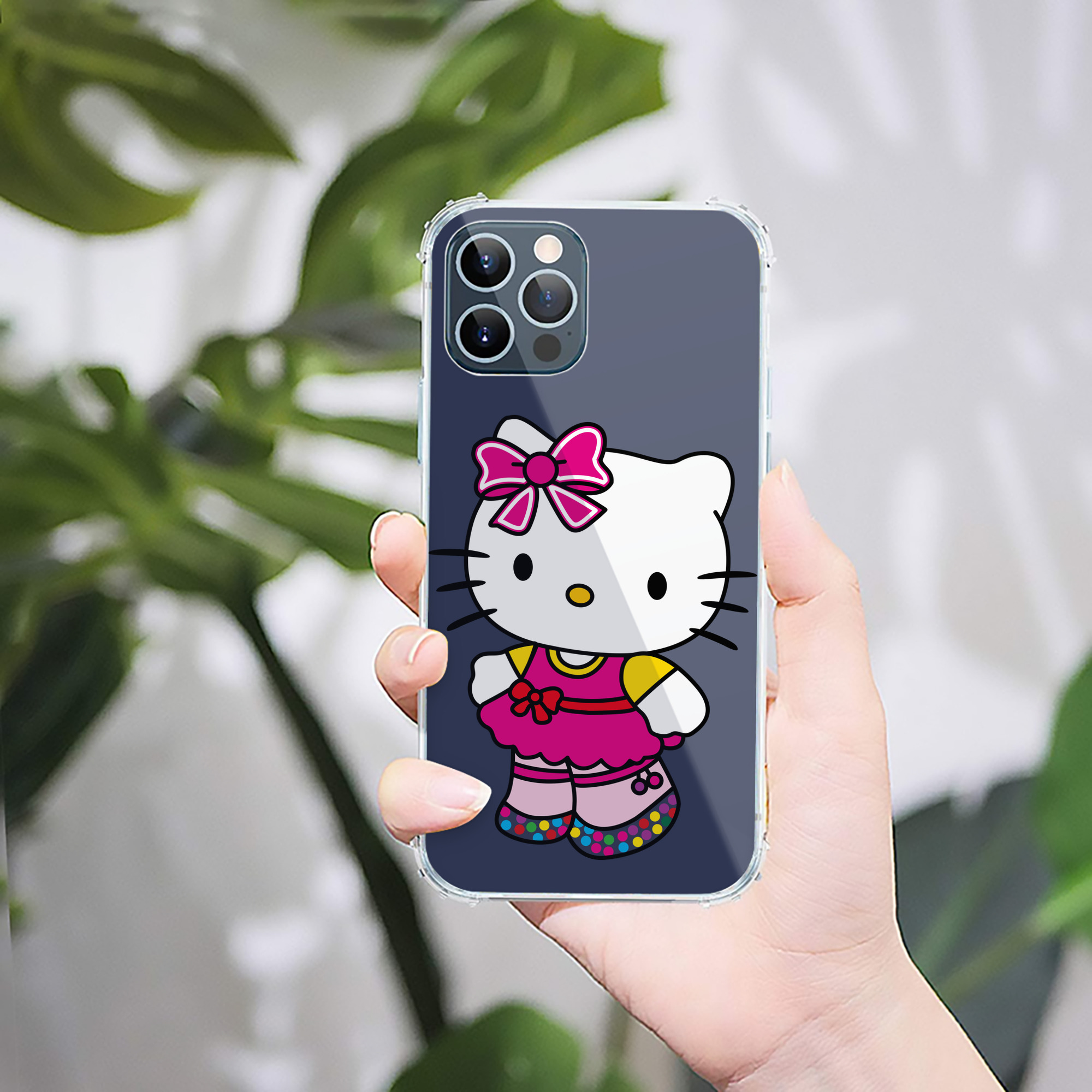 （画像用） Hello Kitty ハローキティ 【iPhone 12シリーズ対応】透明スマホケース（クリアソフトケース）